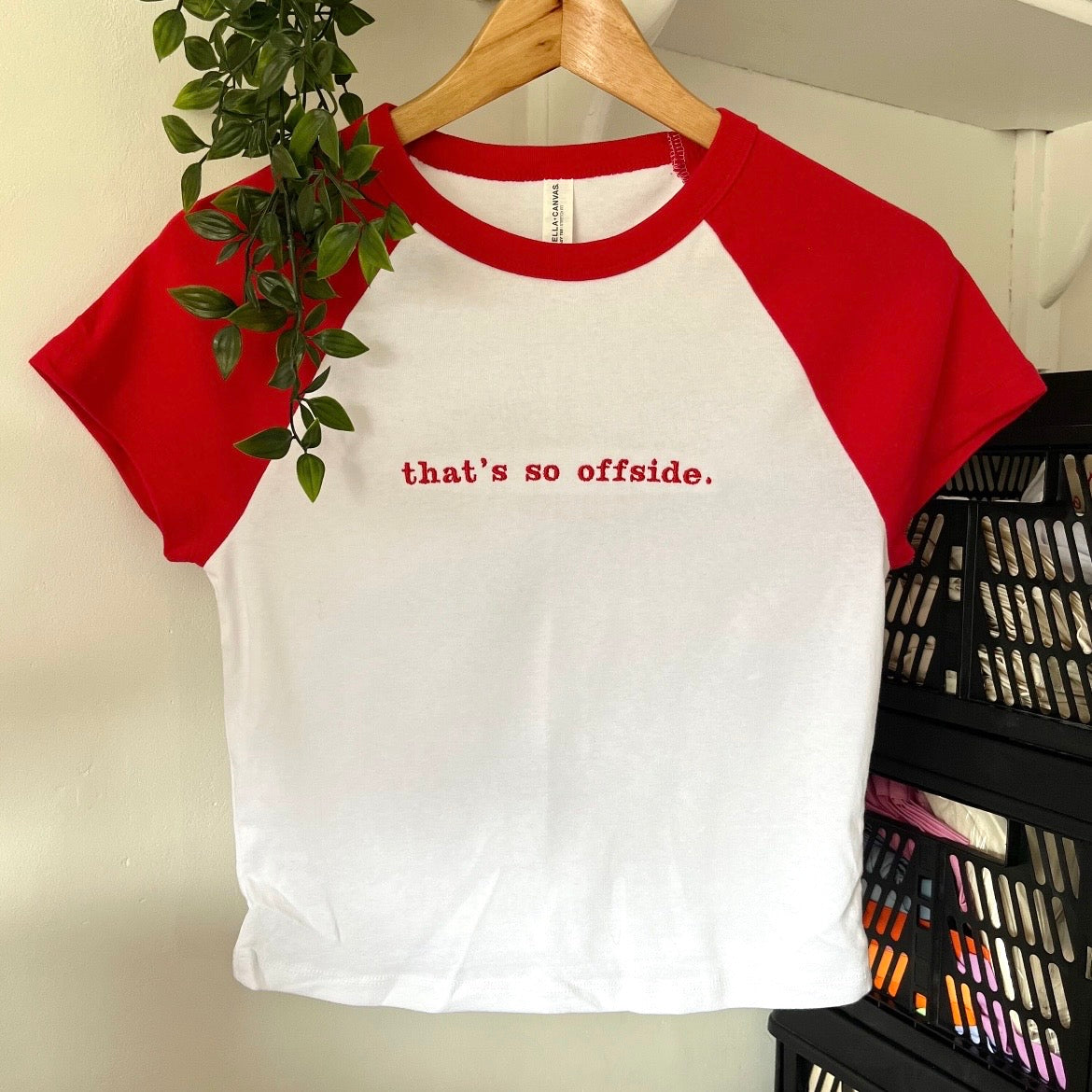 That’s so offside Custom Football Embroidered Baby Tee