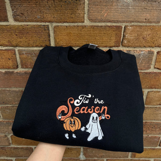 Tis' the Season Halloween Embroidered Sweatshirt