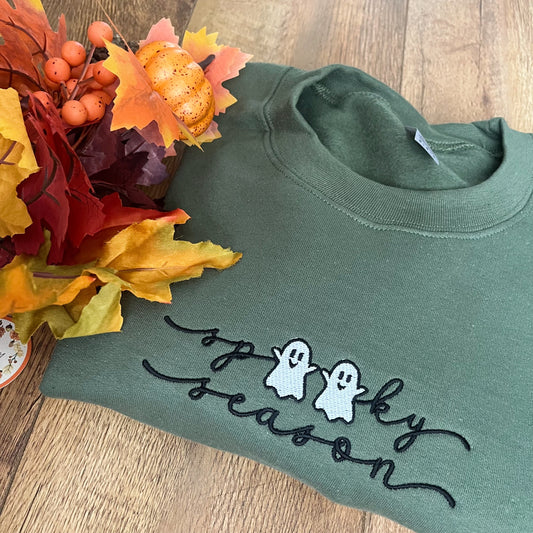 Spooky Season Halloween Embroidered Sweatshirt
