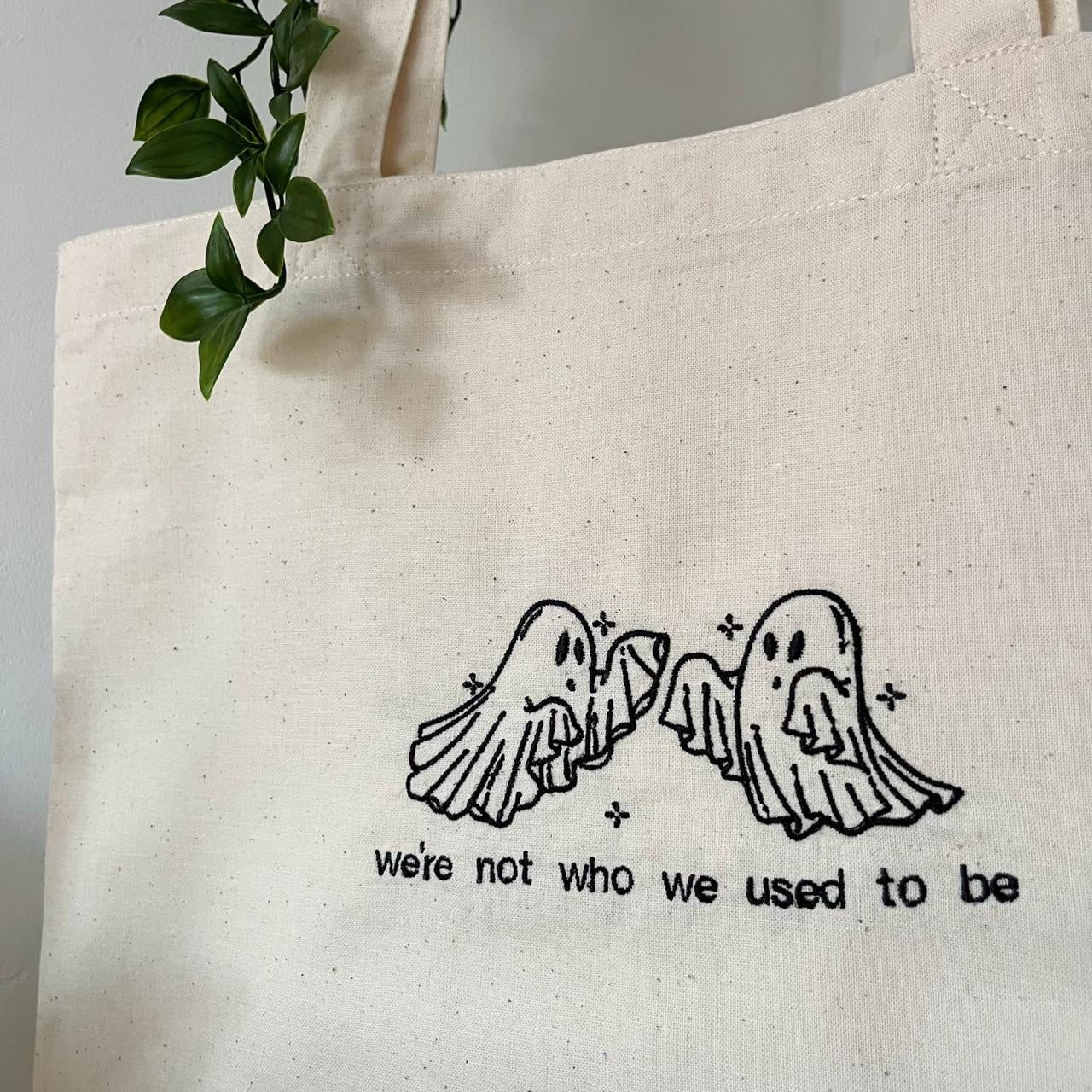 Two Ghosts Embroidered Tote Bag