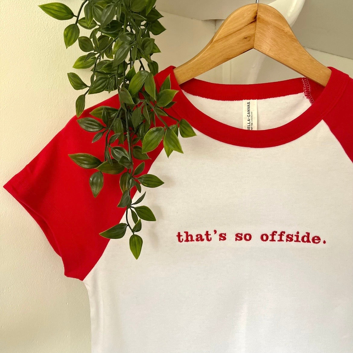 That’s so offside Custom Football Embroidered Baby Tee
